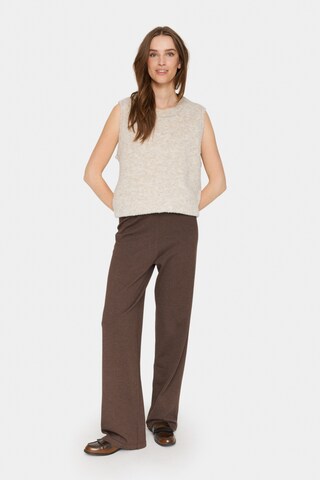 SAINT TROPEZ Regular Trousers 'Mila' in Brown