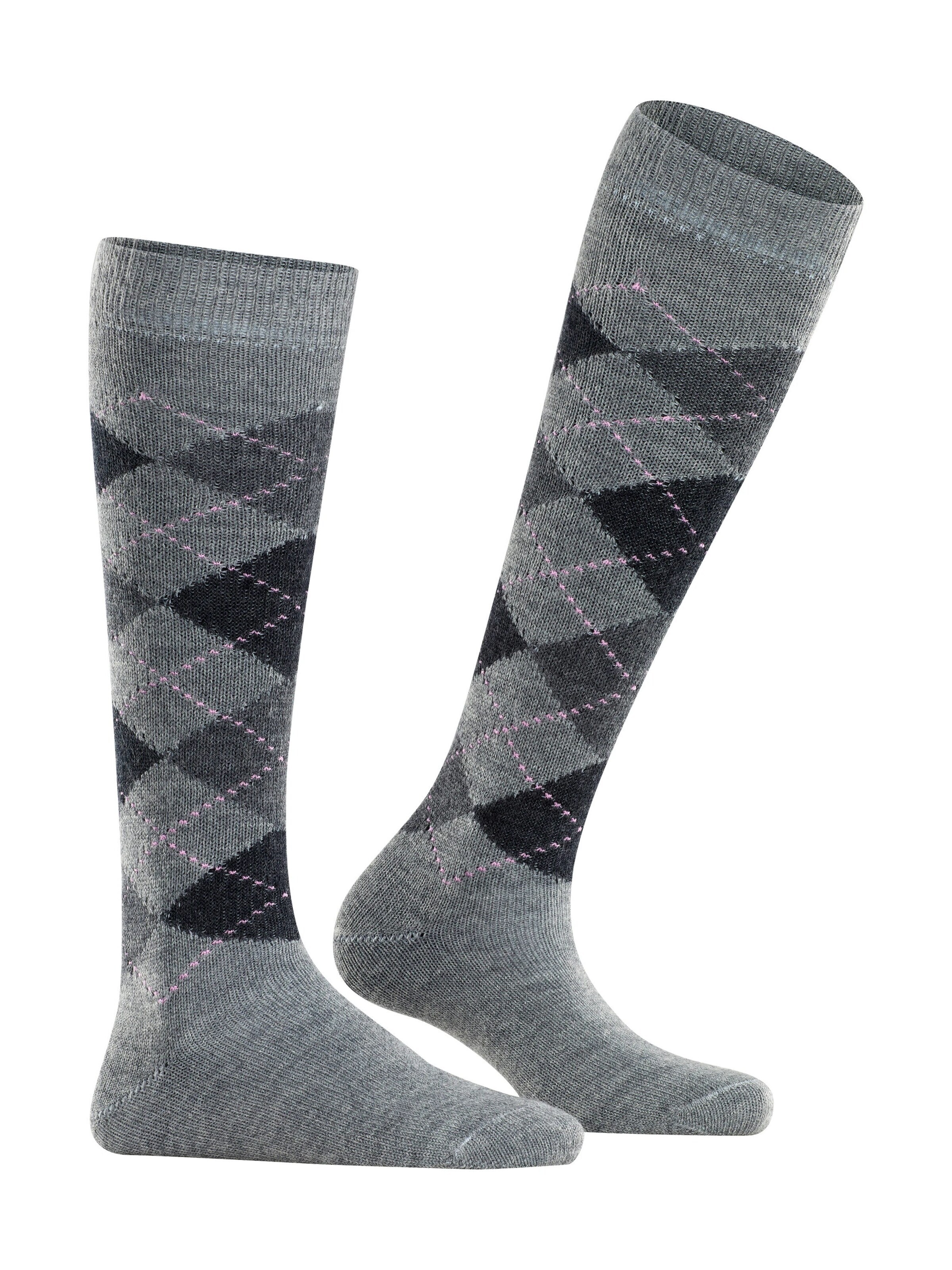 BURLINGTON Over the Knee Socks 'Whitby' in Grey