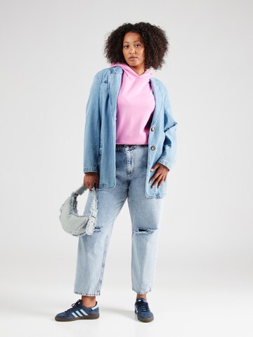 ONLY Carmakoma Sweatshirt 'CARKACEY' in Pink