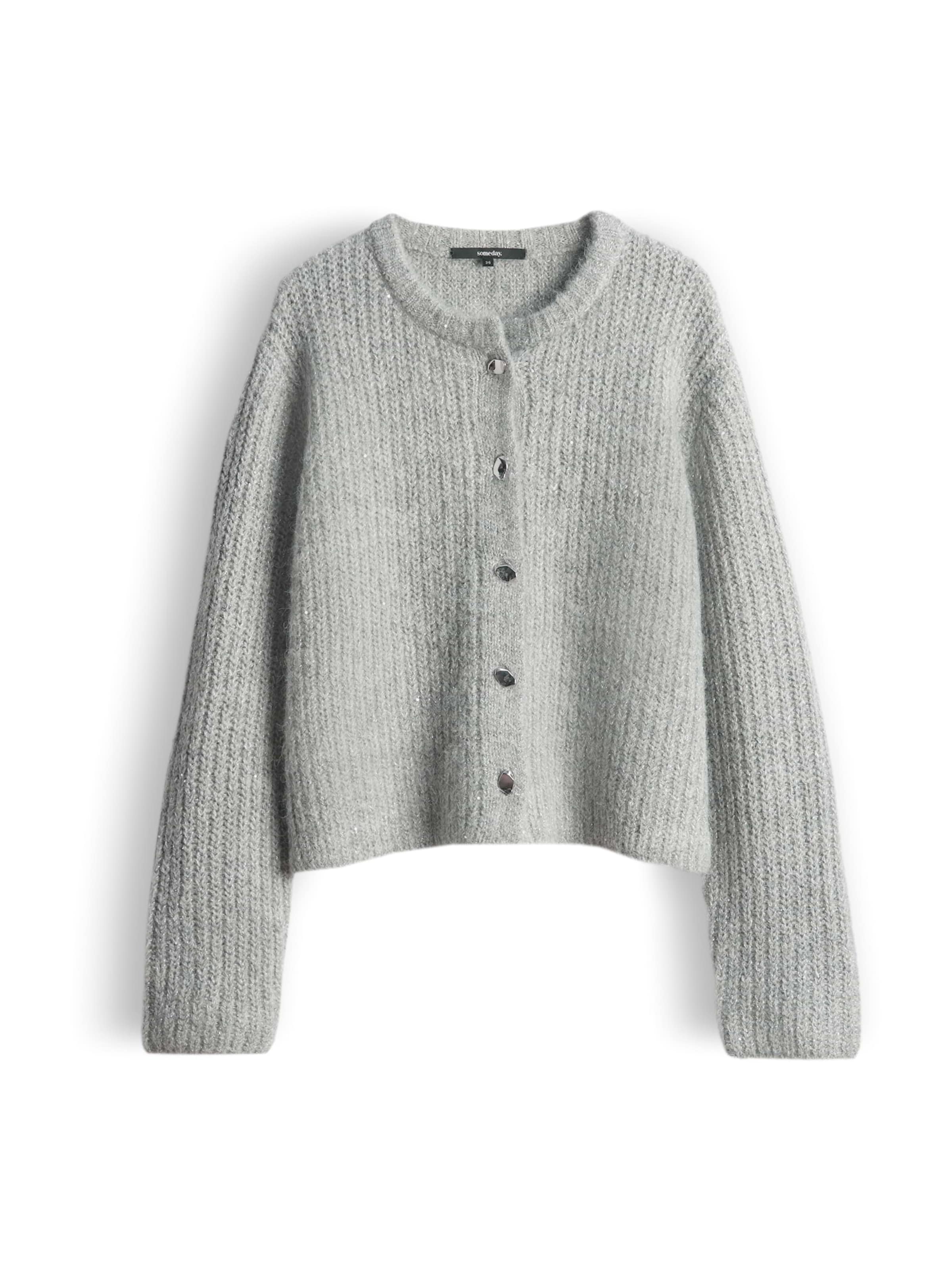 Someday Knit cardigan 'Tiah' in Grey: front