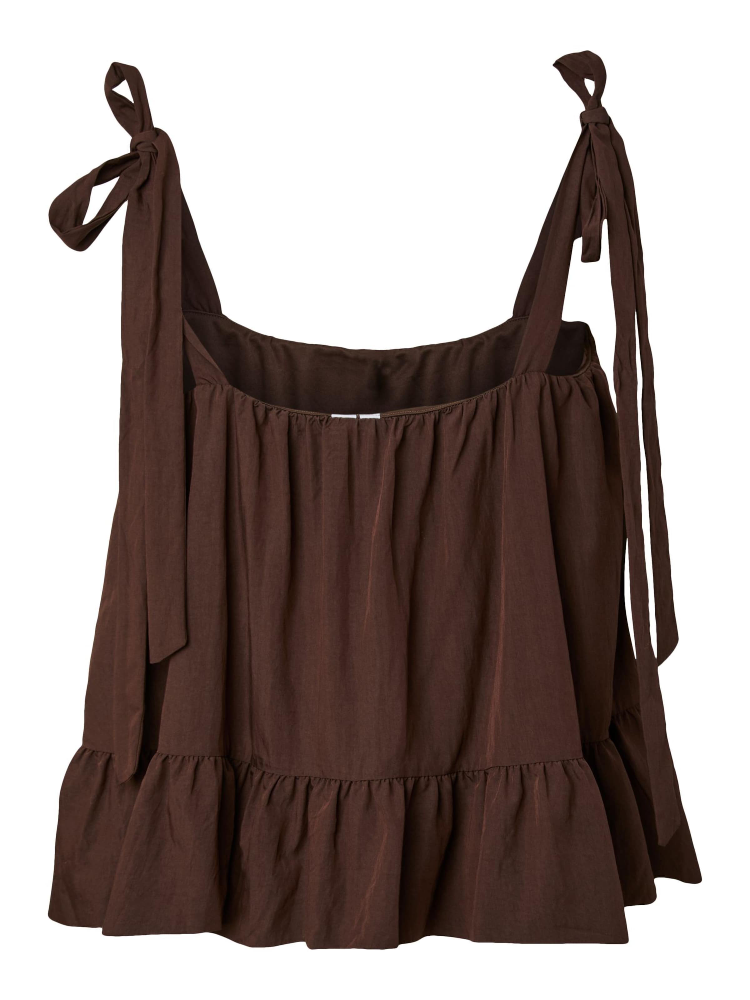 PIECES Top in Braun
