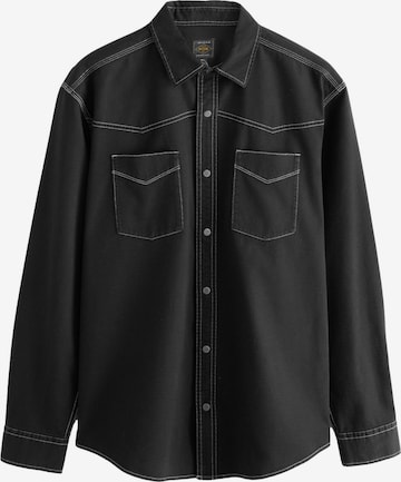 NextRegular Fit Košulja - crna boja: prednji dio