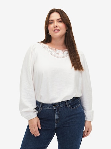 Zizzi - Blusa em branco: frente