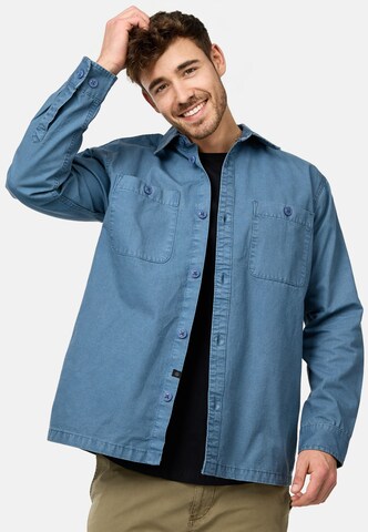 INDICODE JEANS Regular fit Overhemd 'Pilou' in Blauw: voorkant