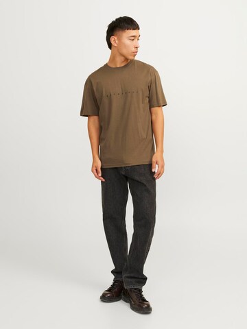 JACK & JONES T-Shirt 'STAR' in Braun