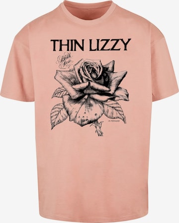 Merchcode Shirt 'Thin Lizzy - Rose' in Roze: voorkant