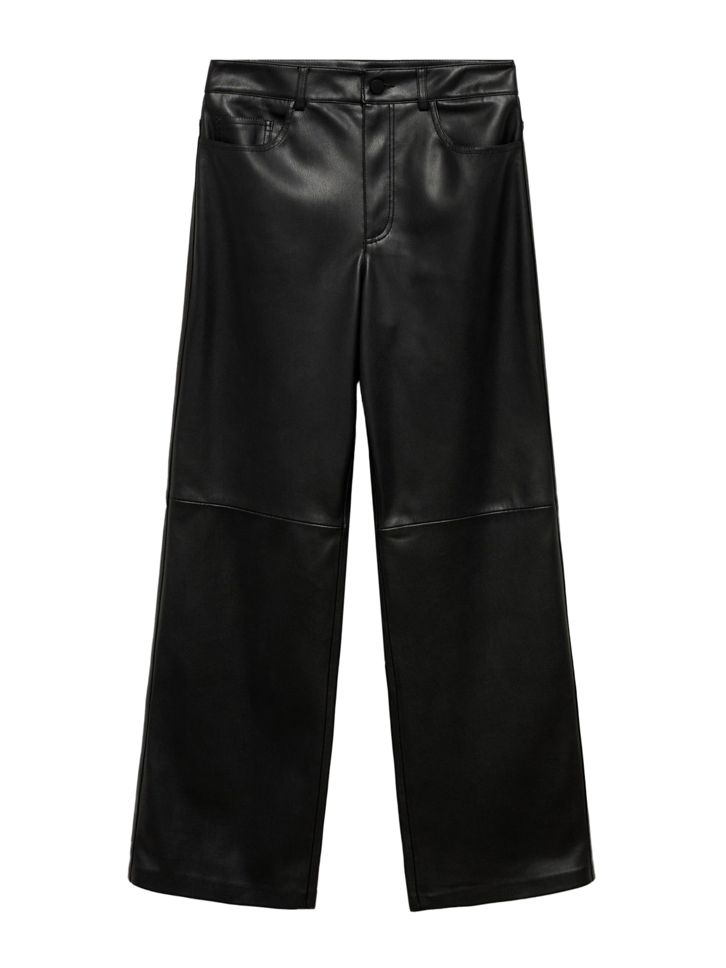 MANGO Široke hlačnice Hlače | črna barva: sprednja stran