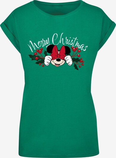 ABSOLUTE CULT T-Shirt 'Minnie Mouse - Christmas Holly' in grün / dunkelgrün / knallrot / weiß, Produktansicht