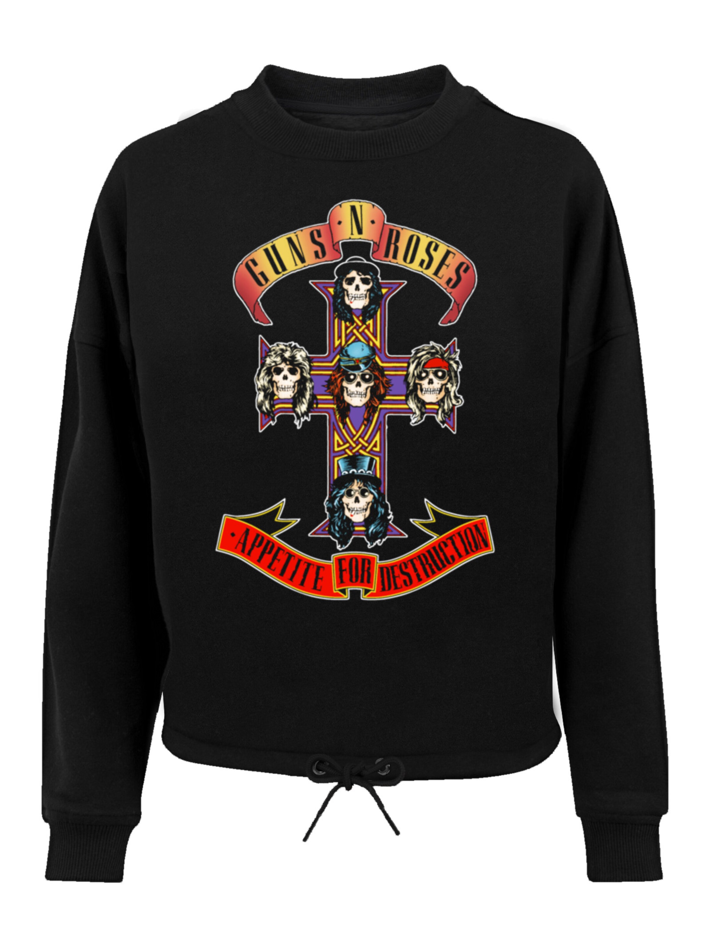 Sweat-shirt 'Guns 'n' Roses Appetite For Destruction' F4NT4STIC en noir : devant