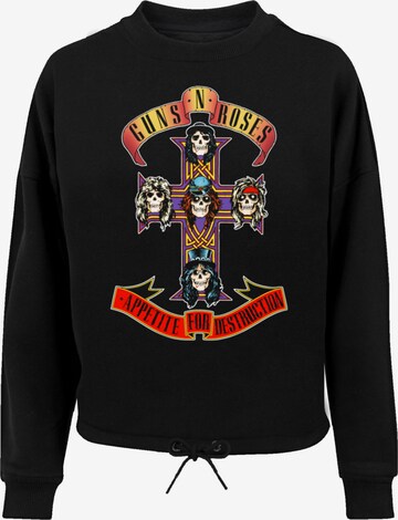F4NT4STIC Sweatshirt 'Guns 'n' Roses Appetite For Destruction' in Zwart: voorkant