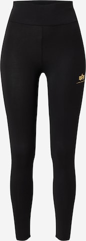 Skinny Leggings ALPHA INDUSTRIES en noir : devant