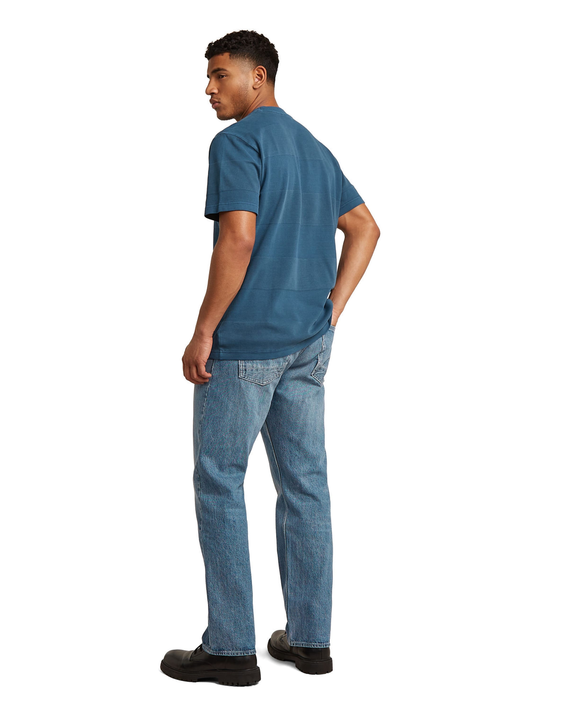 G-STAR Shirt 'Washed Jacquard T-Shirt' in Blauw