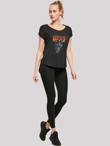 F4NT4STIC Shirt 'Kiss Rock Band Neon' in Schwarz
