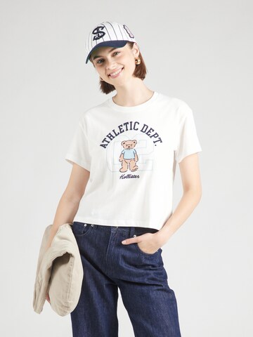 HOLLISTER Μπλουζάκι σε λευκό: μπροστά