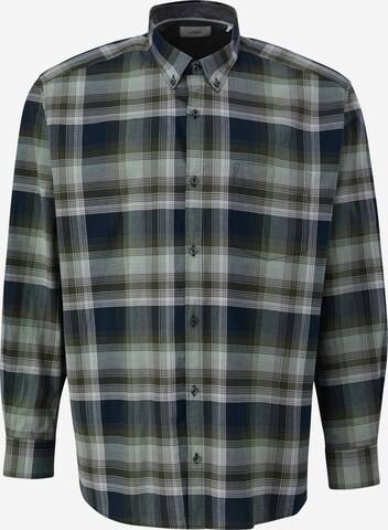 s.Oliver Men Big Sizes Regular fit Button Up Shirt in Green: front