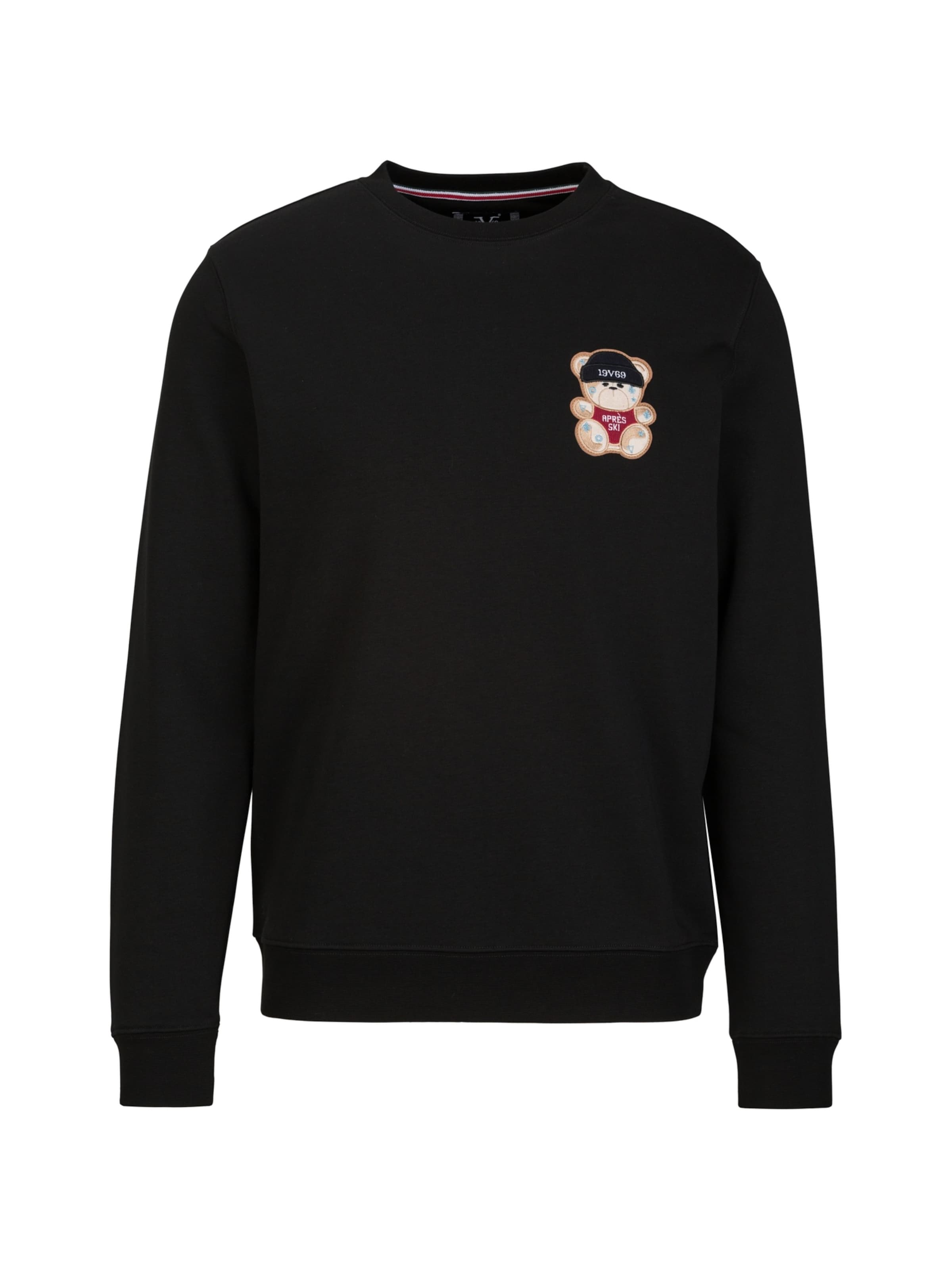 19V69 ITALIA Sweatshirt 'Nico Aprés Ski' i svart: framsida