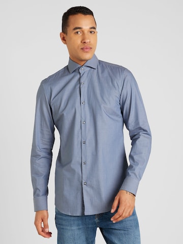 Coupe slim Chemise 'Kason' HUGO Red en bleu : devant