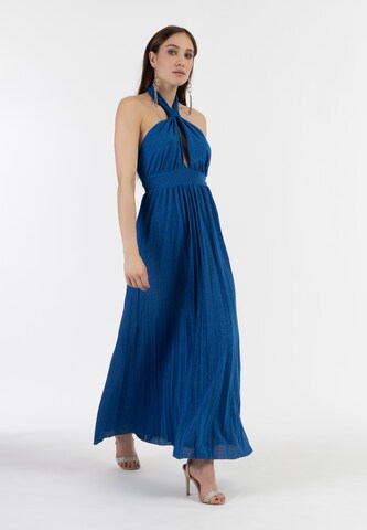 faina Evening Dress in Blue