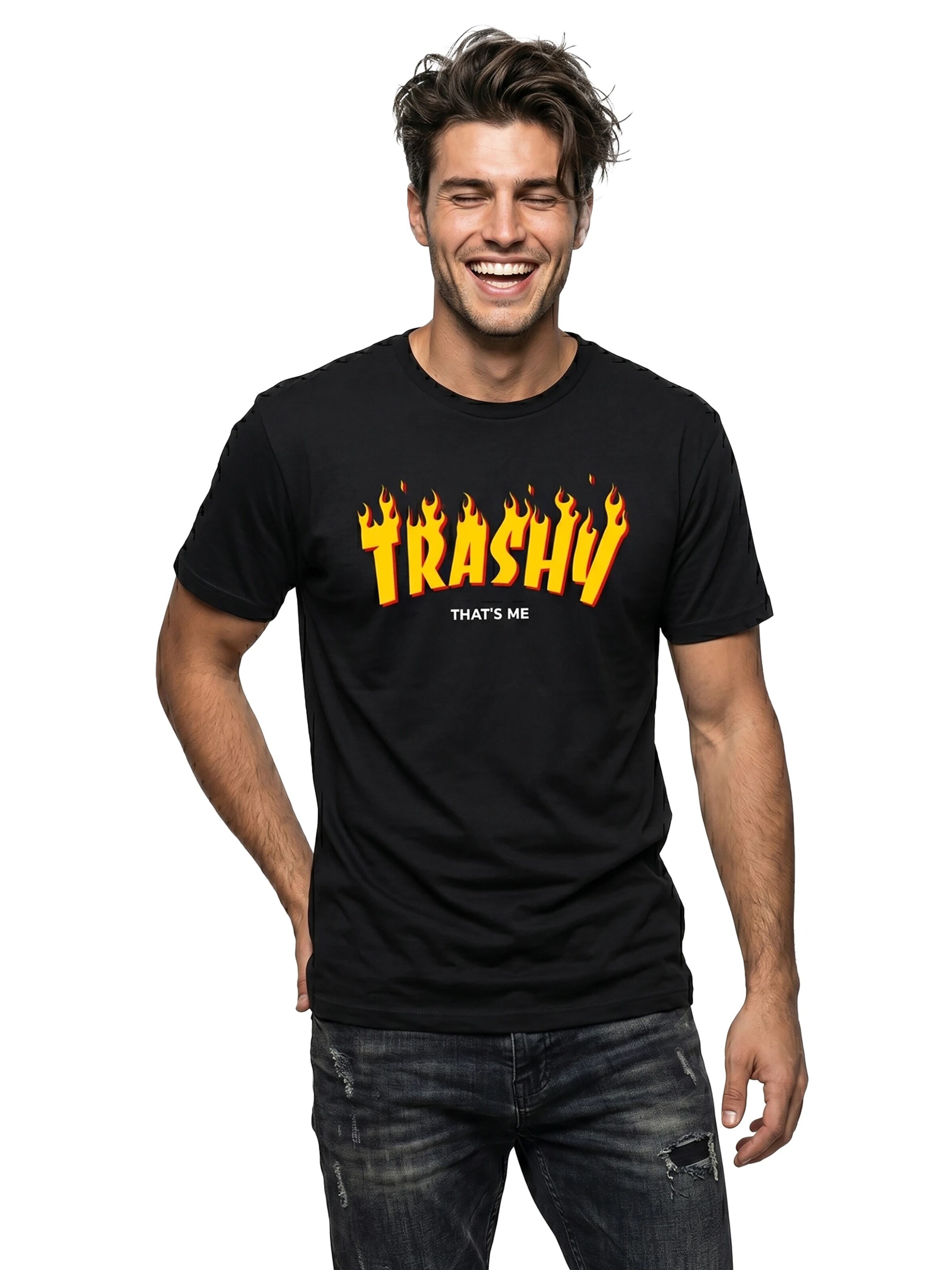 MAKAYA Shirt 'Trashy' in Black