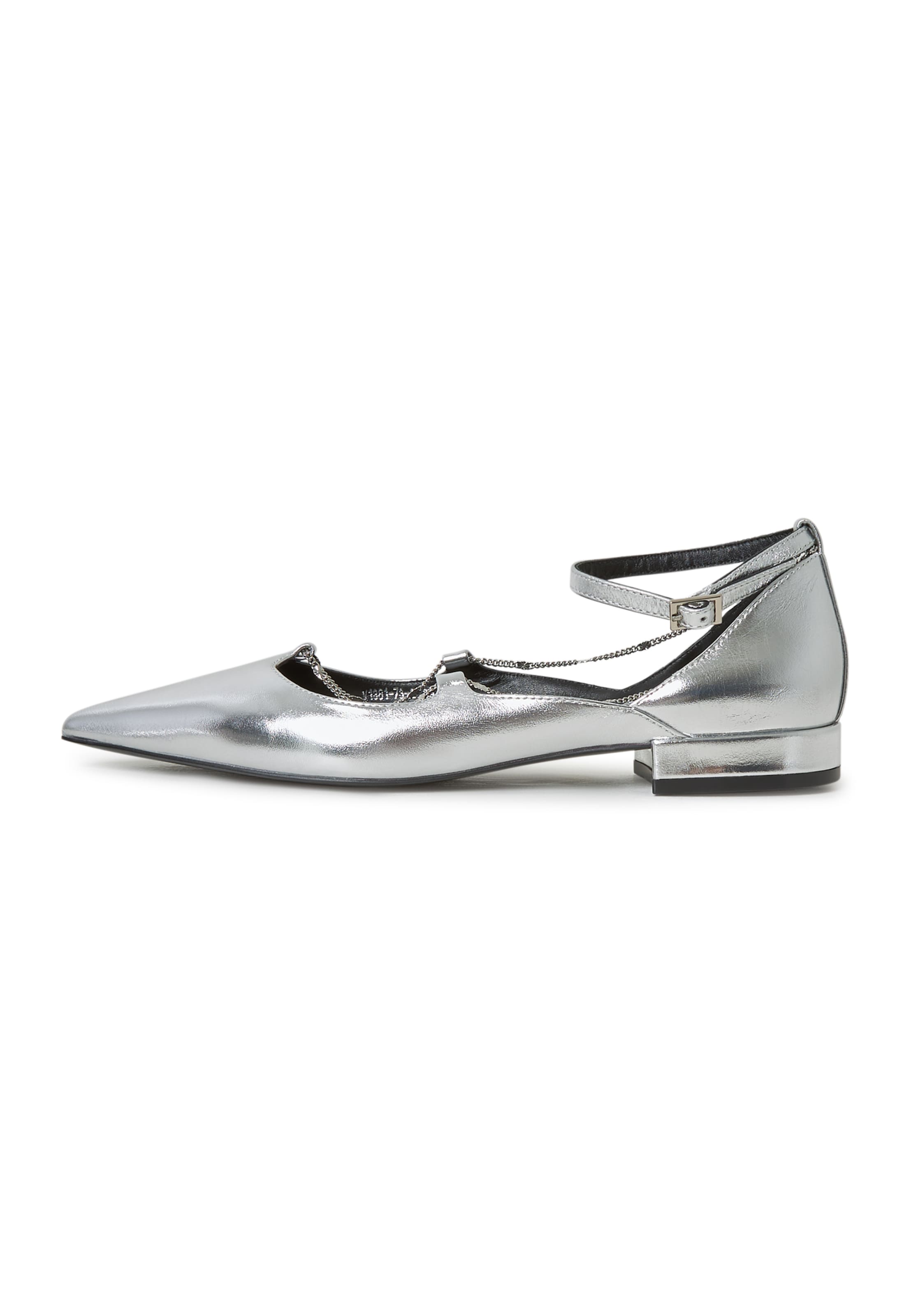 CESARE GASPARI Strap ballerina in Silver: front