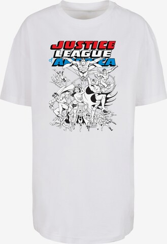 Maglia extra large 'Justice League Mono Action Pose' di F4NT4STIC in bianco: frontale