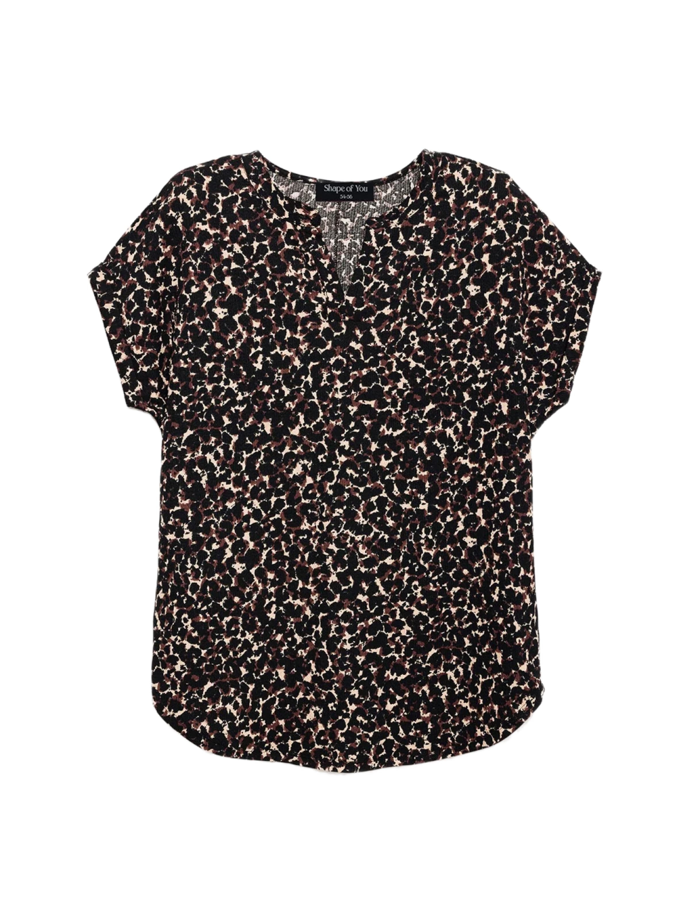 Shape Of You Blouse in Bruin: voorkant