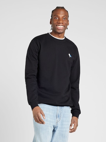 Cleptomanicx Sweatshirt 'Embro Gull' in Black: front