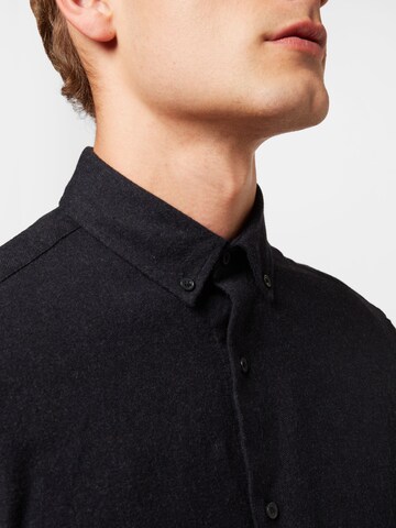 Bruun & Stengade Regular fit Button Up Shirt 'Tromsoe' in Grey
