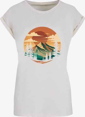T-shirt 'Sonnenuntergang Berglandschaft' F4NT4STIC en beige : devant