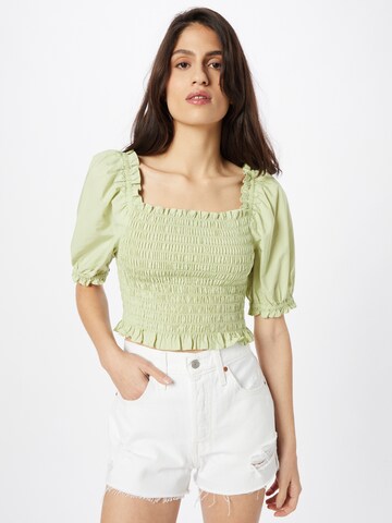 LEVI'S ® Blouse 'Rey Smocked SS Blouse' in Groen: voorkant