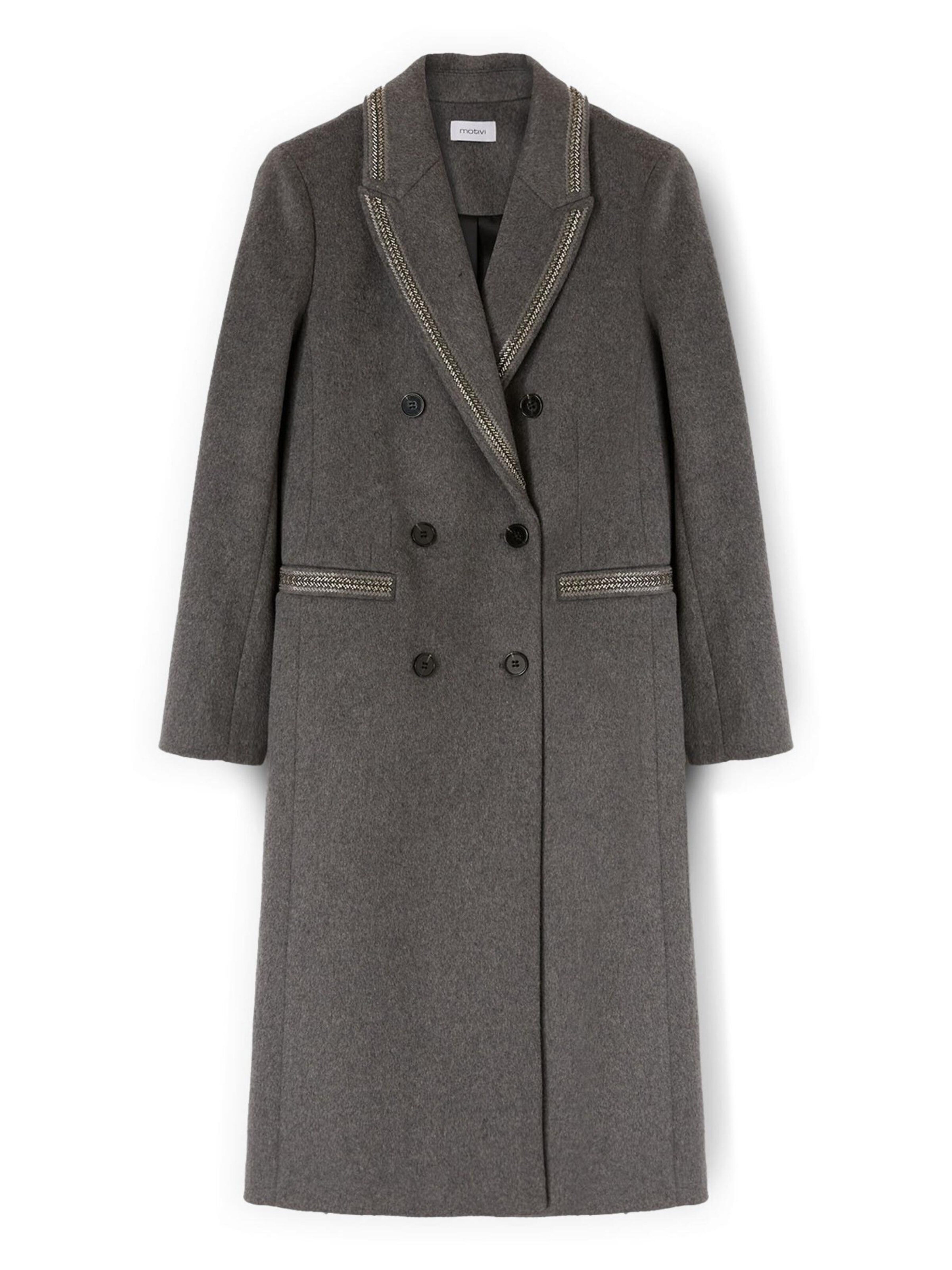 MOTIVI Winter Coat in Grey: front