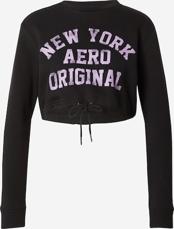 AÉROPOSTALESweater majica 'NEW YORK ORIGINAL' - crna boja: prednji dio