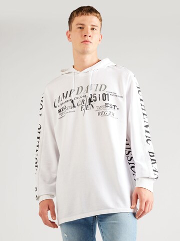 Sweat-shirt CAMP DAVID en blanc : devant