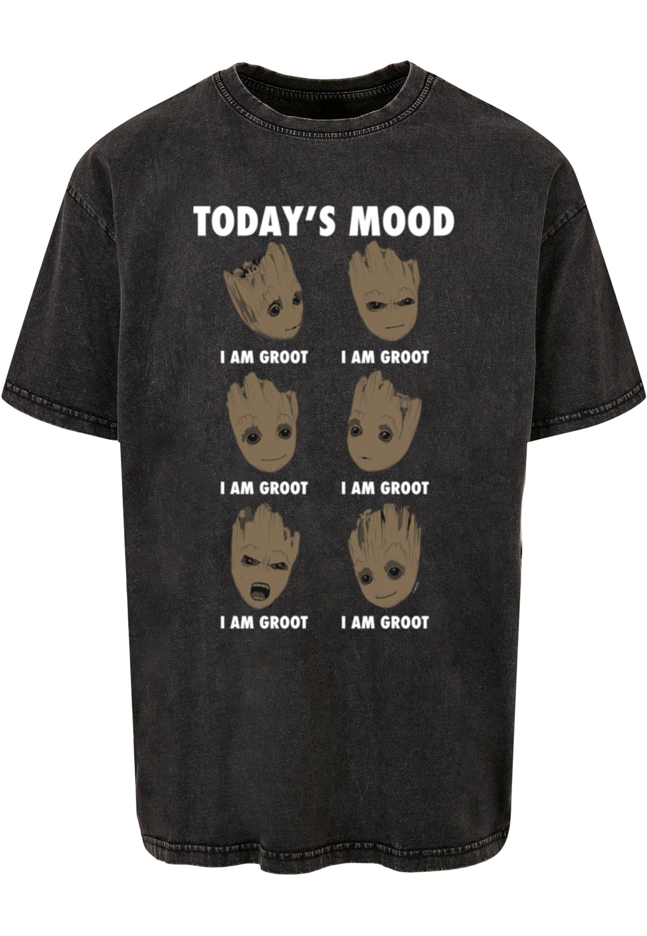 ABSOLUTE CULT Shirt 'Guardians Of The Galaxy Vol 2 - Groot Todays Mood' in Black: front