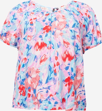 Vero Moda Curve Bluse 'GIA GORA' i blå: forside