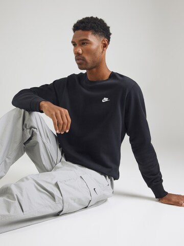 Nike Sportswear Sweatshirt 'Club Fleece' in Black: front