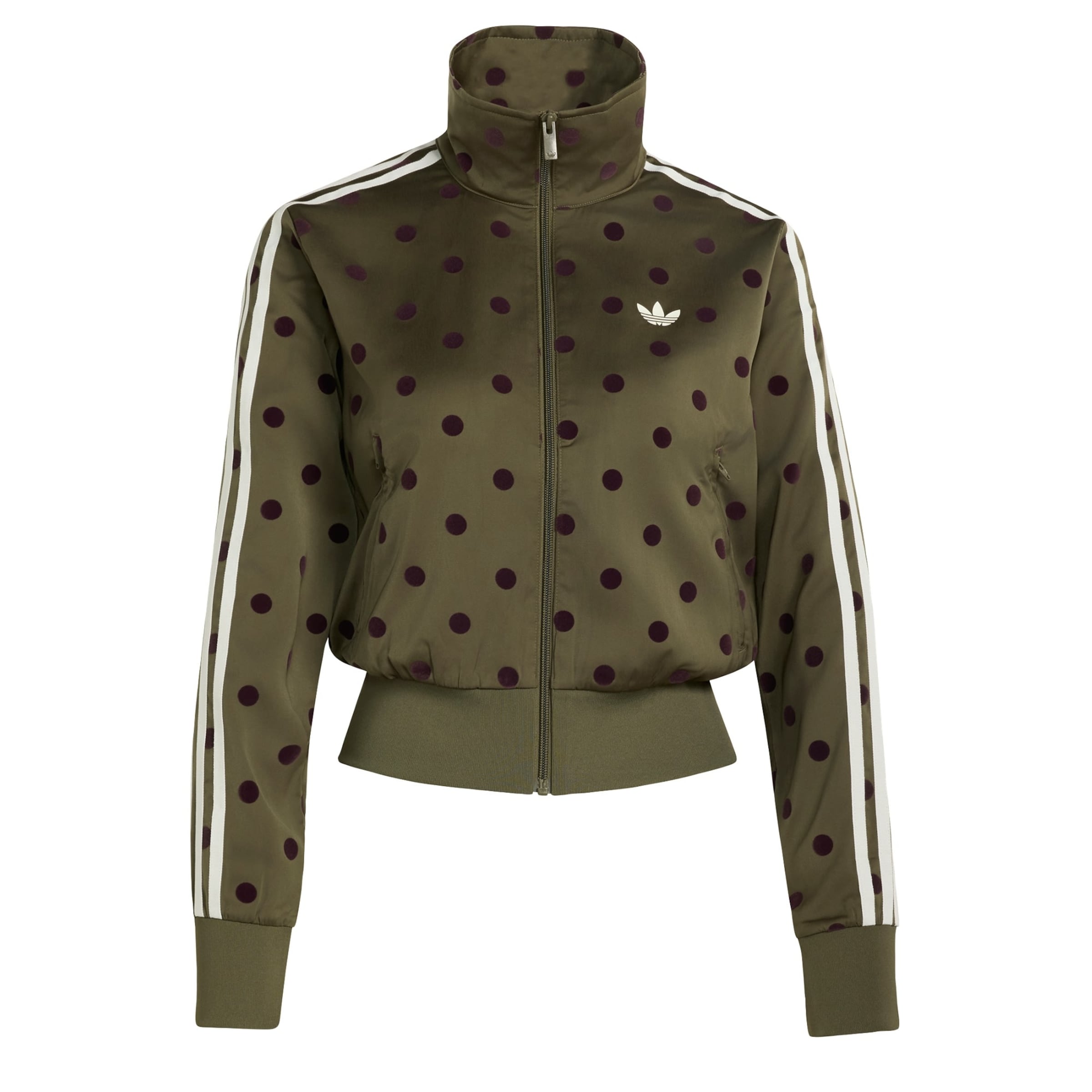 ADIDAS ORIGINALS Sweatjacke in XXS in dunkelgrün / dunkellila / weiß, Produktansicht