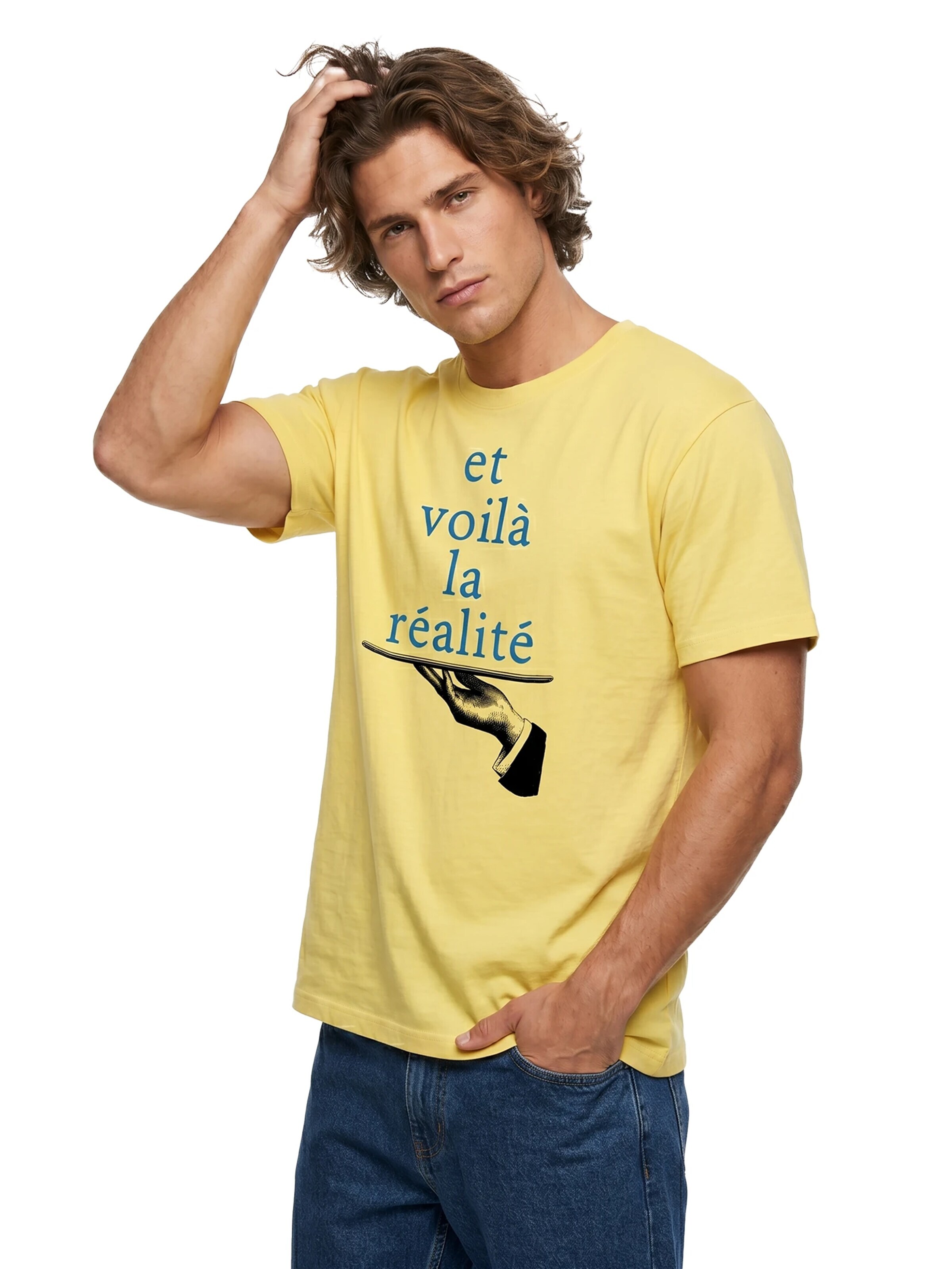MAKAYA Shirt 'Et Voilà' in Yellow
