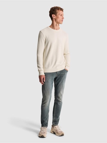 CAST IRON - Jersey 'Pullover with allover texture and ribbed trims' en beige