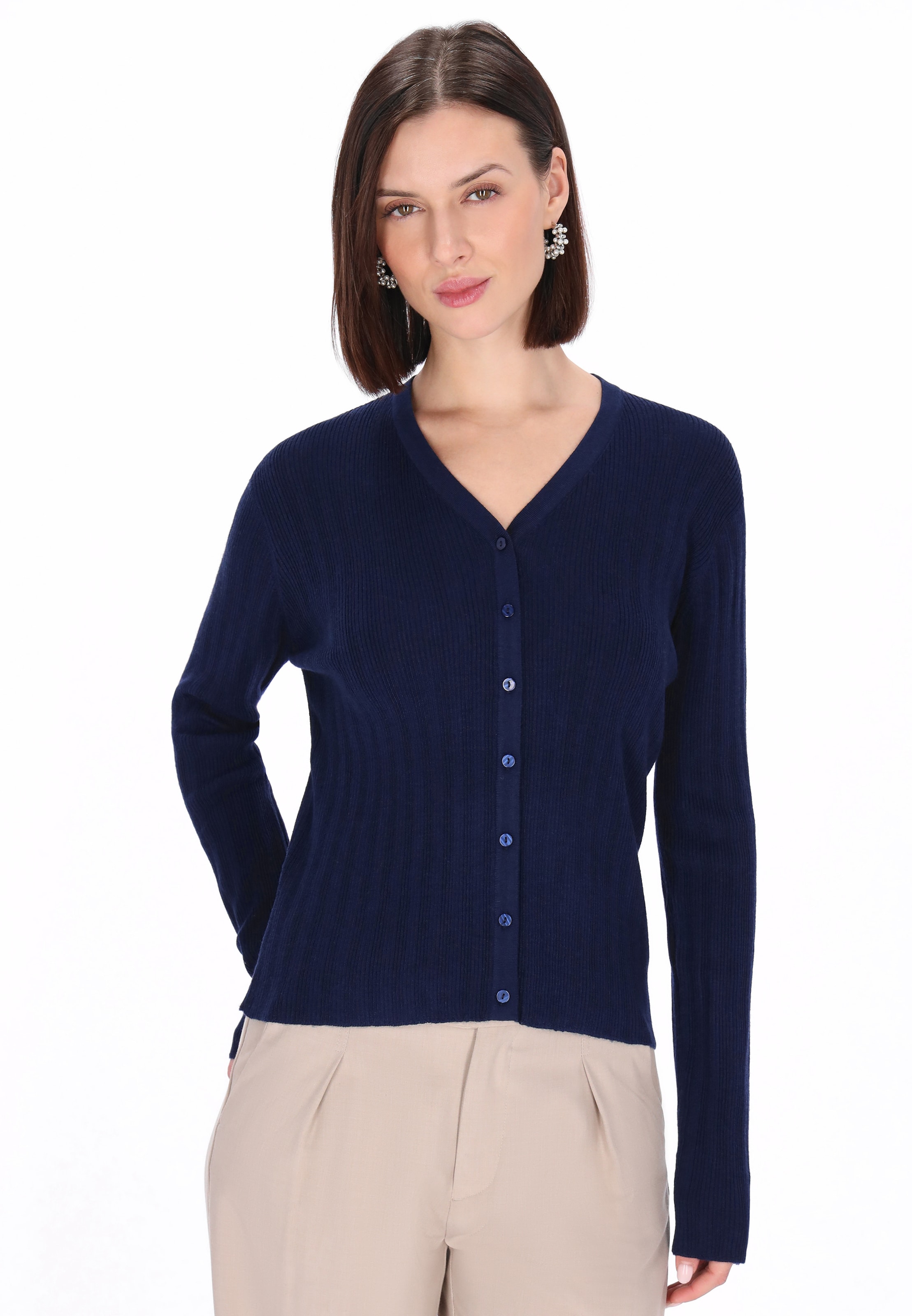 Usha Knit Cardigan in Blue: front