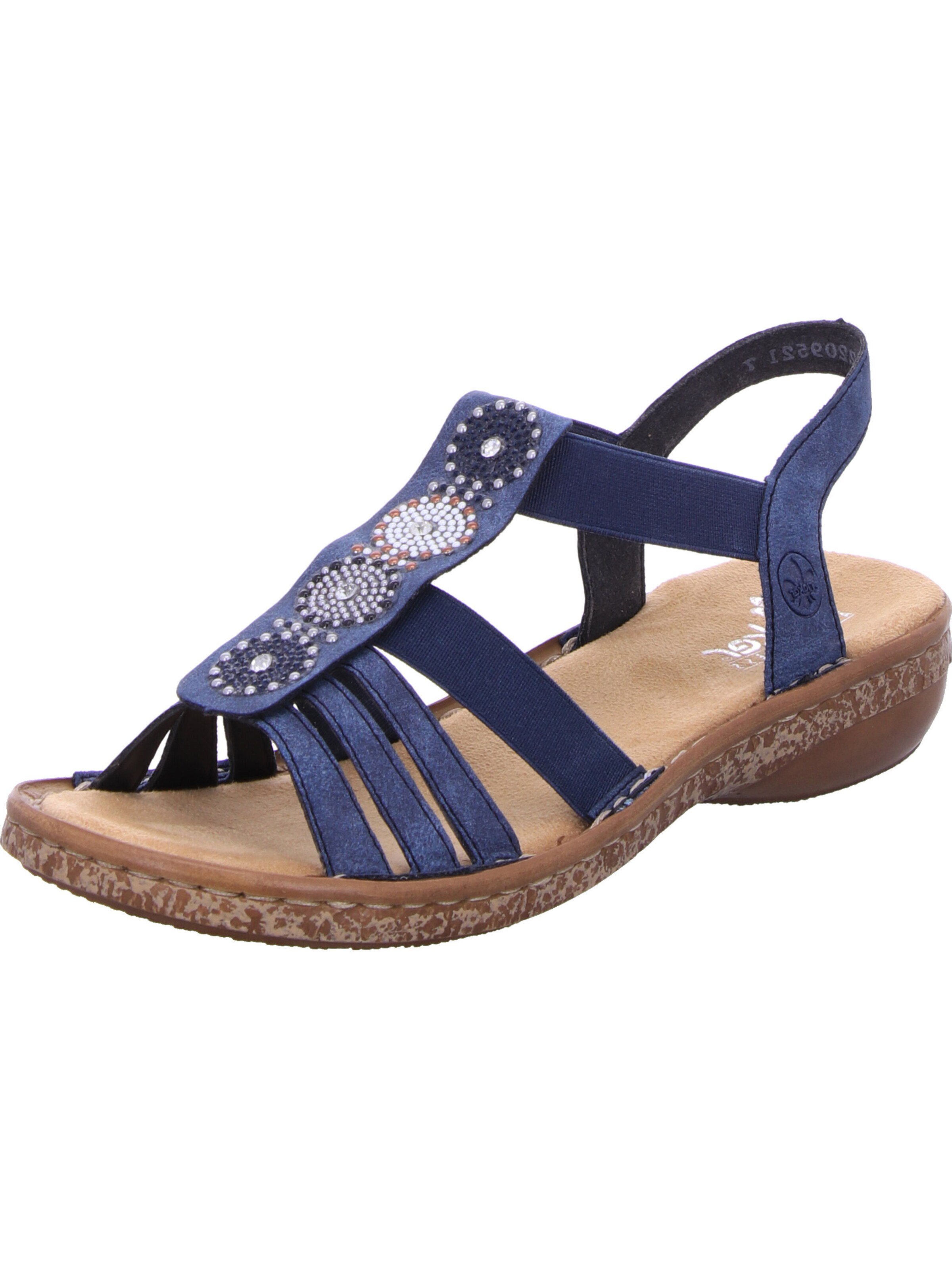 Sandales à lanières Rieker en bleu : devant