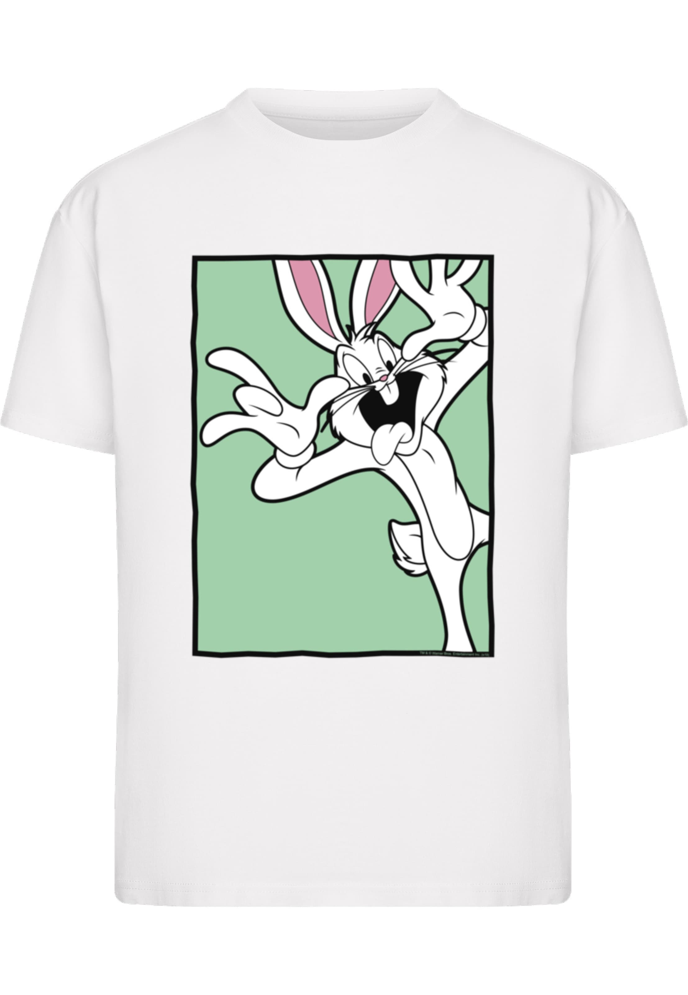 Maglietta 'Looney Tunes Bugs Bunny Funny Face' di Merchcode in bianco: frontale