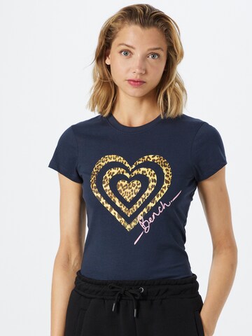 BENCH Shirt 'WILDHEART' in Blauw: voorkant