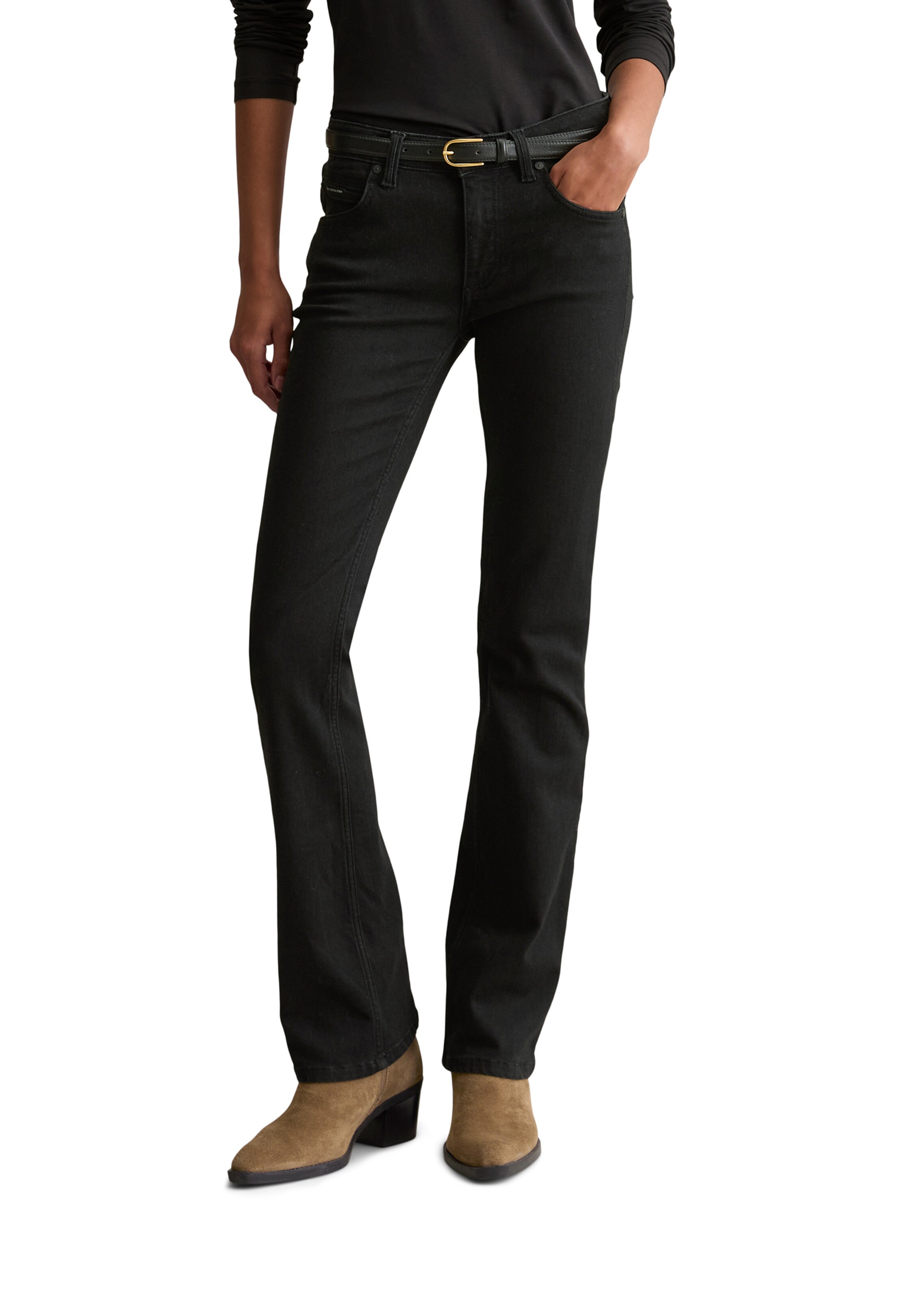 Marc O'Polo DENIM Bootcut Jeans in Schwarz: Vorderseite