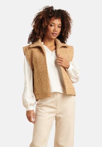 Smashed Lemon Bodywarmer in Beige: voorkant