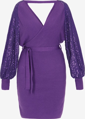 Robes en maille faina en violet : devant