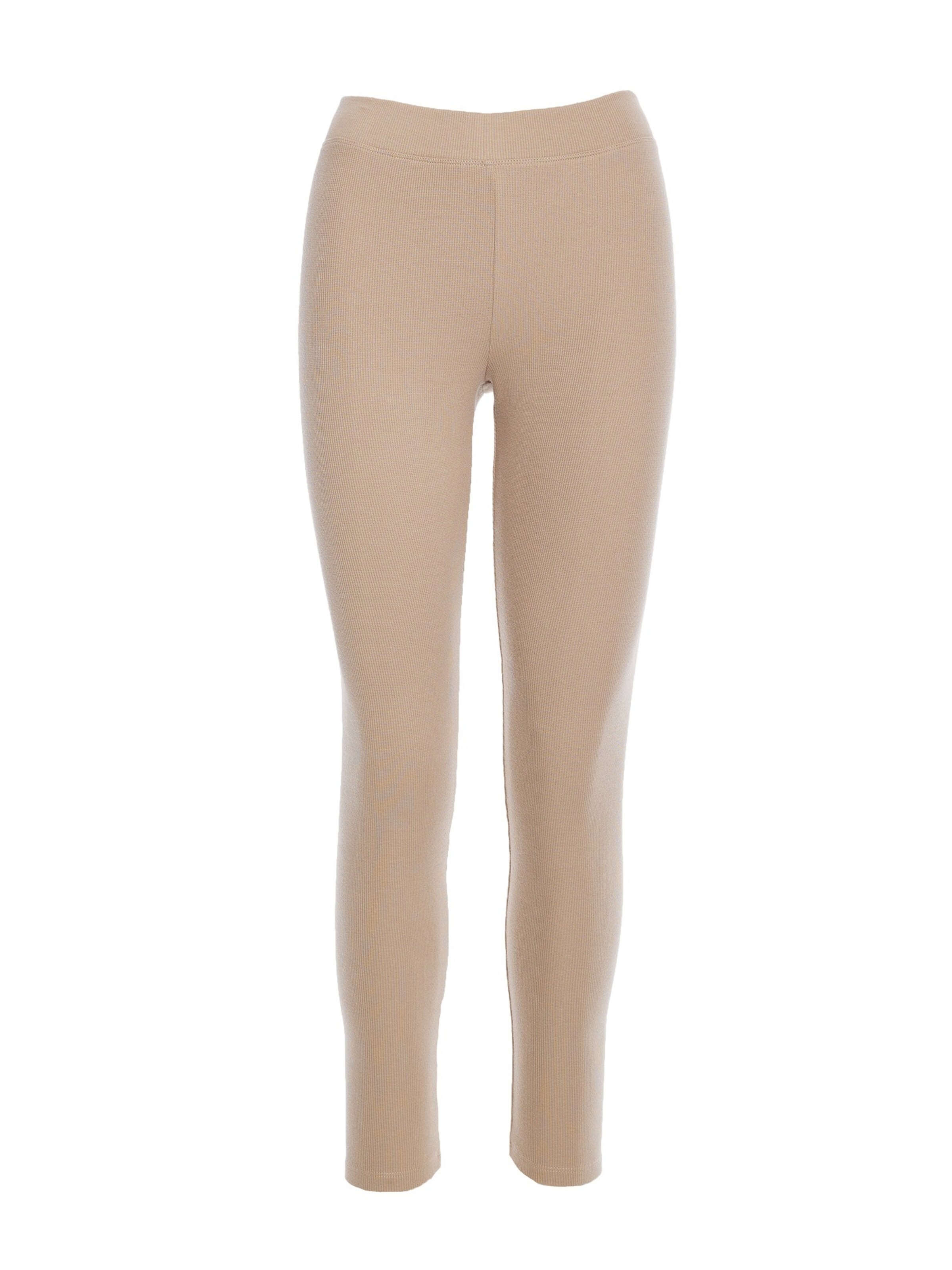 Skinny Leggings 'M734 ' de la made of emotion pe bej: față