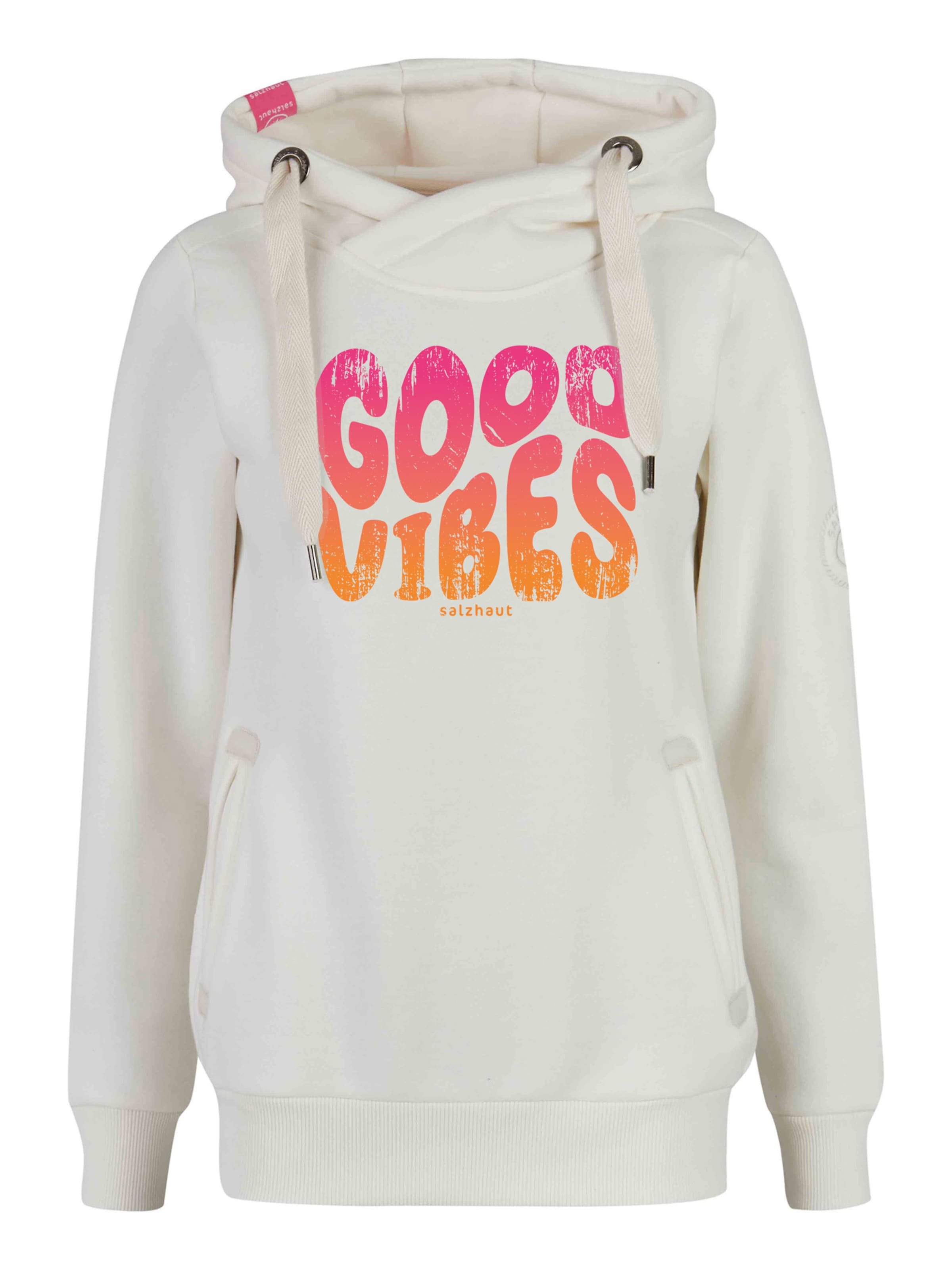 salzhaut Sweatshirt 'Sünn - Good Vibes' in Weiß: Vorderseite