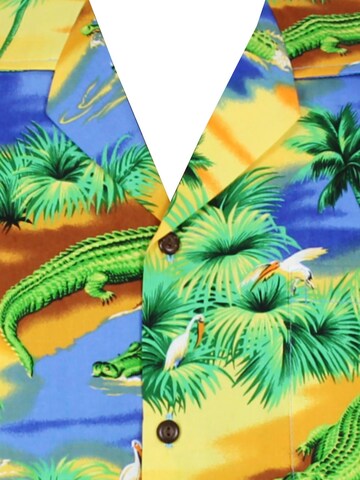 Pacific Legend Regular fit Button Up Shirt 'Krokodile' in Blue