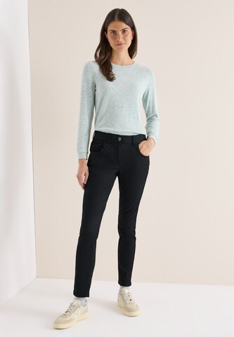 STREET ONE Slimfit Hose in Schwarz